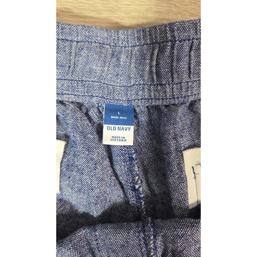 Old Navy Shorts Linen Blend High-Rise Hidden Drawstring Womens Large - Picture 3 of 8